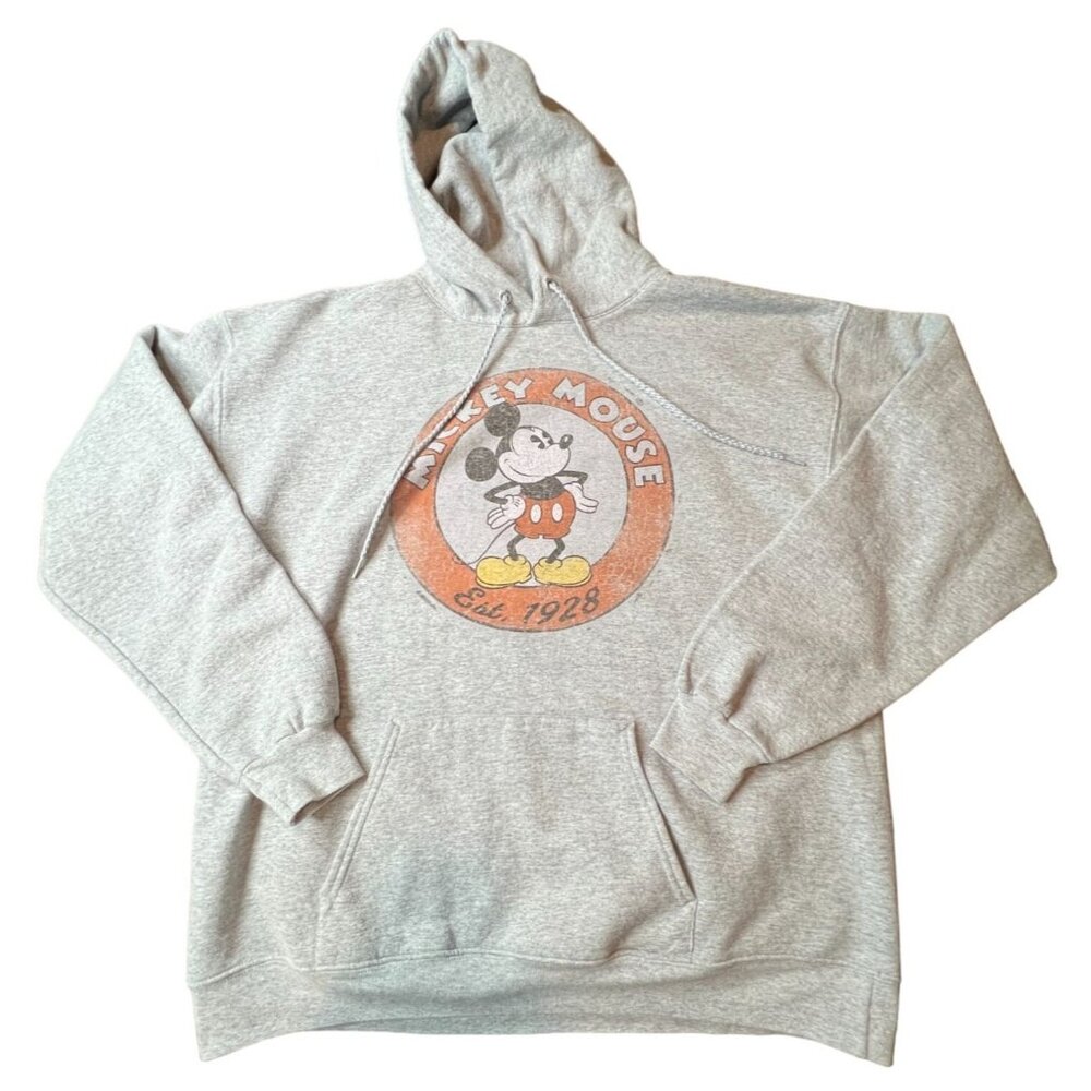 Retro Disney Parks Mickey Mouse EST 1928 Hoodie Sweatshirt‎ Size Large